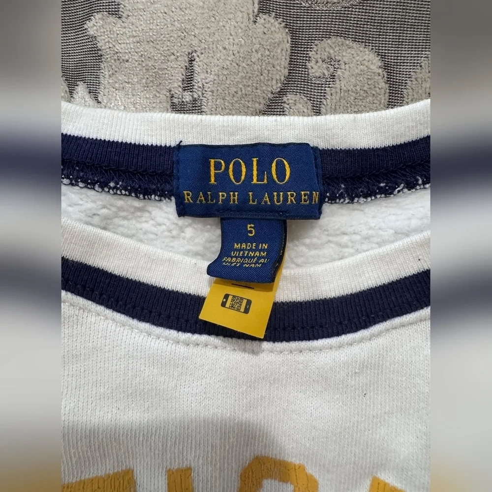 Polo Ralph Lauren Boys Tiger Sweatshirt White Size 5Y